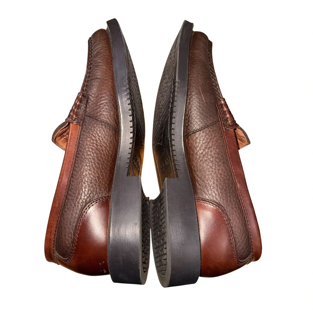 Cabelas Medway Moc Toe Mens‎ 9M Pre-Owned Penny Loafers Brown Pebbled Leather